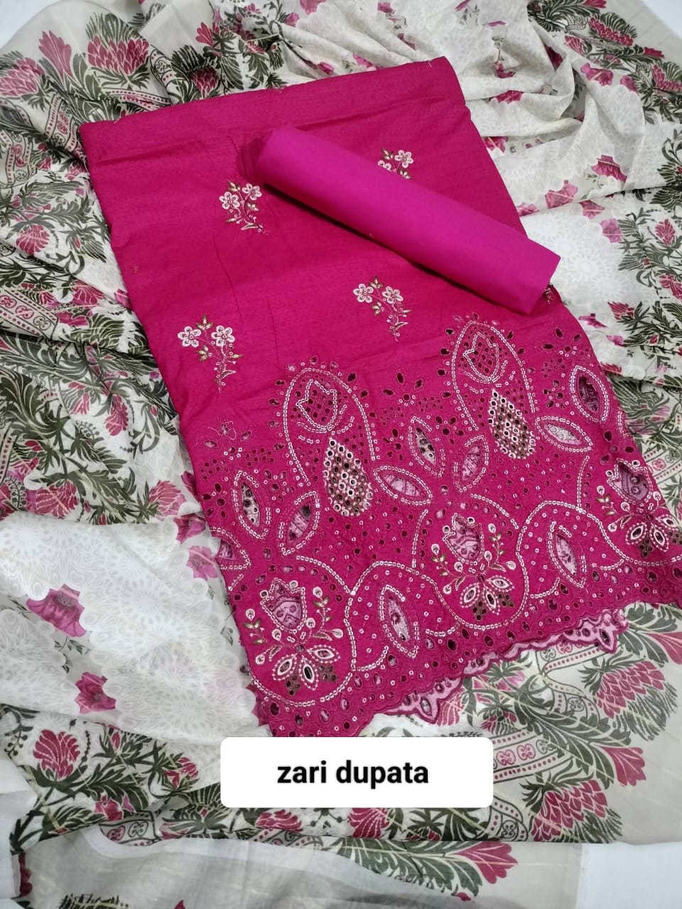 Bin Saeed Cut Work Lawn Unstitched 3 Piece Suit