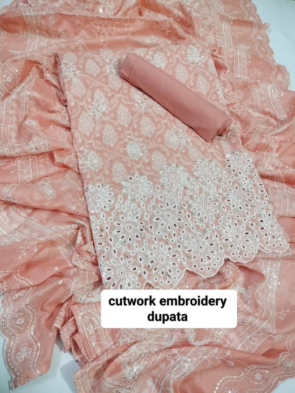 Bin Saeed Cut Work Lawn Unstitched 3 Piece Suit