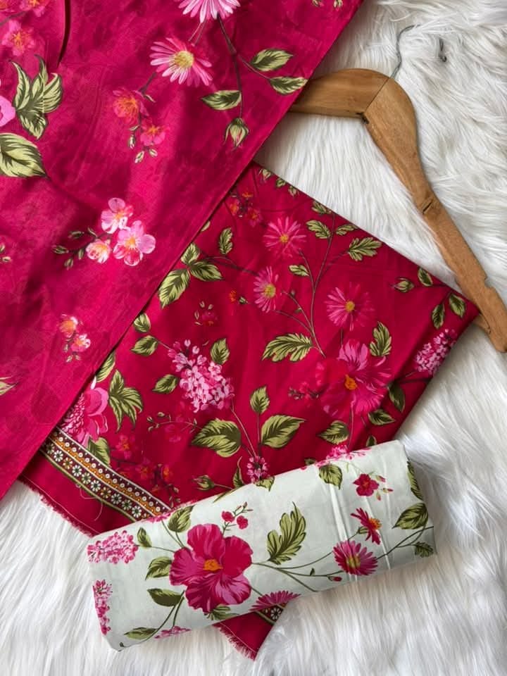 Bin Saeed Printed Lawn Unstitched 3 Piece Suit