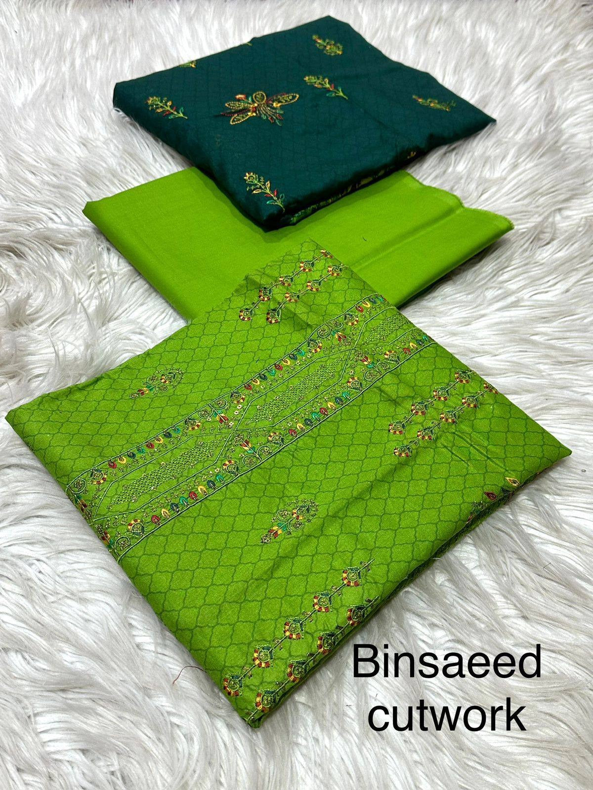 Bin Saeed Embroidered Lawn Unstitched 3 Piece Suit