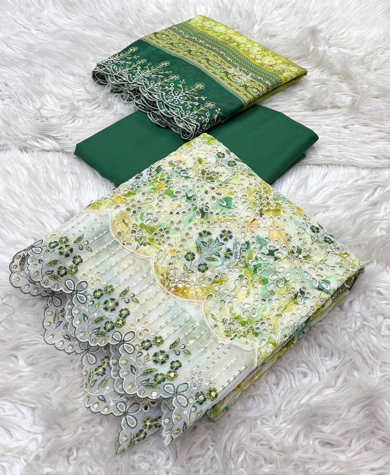 Bin Saeed Embroidered Lawn Unstitched 3 Piece Suit